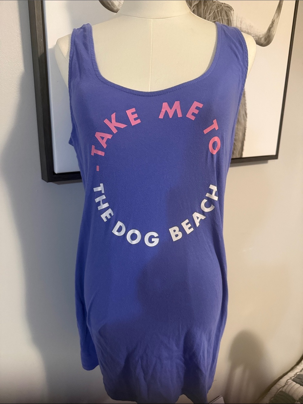 Wildfox Purple Tank Swim Coverup with Pink and White Print